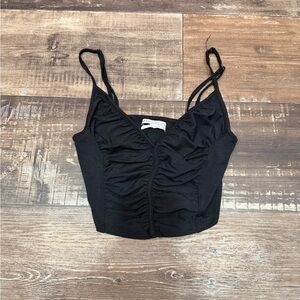Urban Outfitters Black Ruched Cami Crop Top